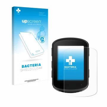 Face avant d’un emballage produit avec le logo de la marque upscreen. À côté, l’appareil Garmin Edge 840 Solar est représenté 
