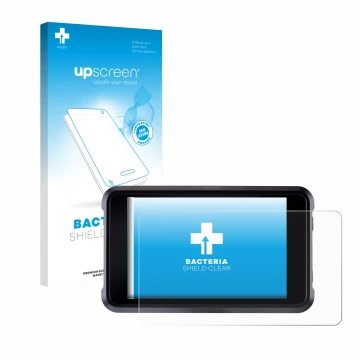 Face avant d’un emballage produit avec le logo de la marque upscreen. À côté, l’appareil Atomos Shogun Classic est représenté 