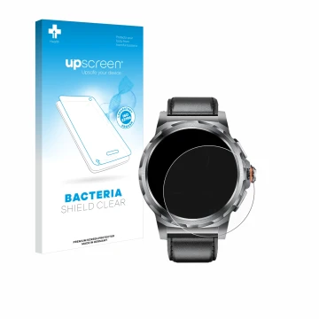 Face avant d’un emballage produit avec le logo de la marque upscreen. À côté, l’appareil LIGE SML6-R-E 1.43