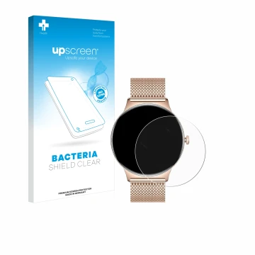 Face avant d’un emballage produit avec le logo de la marque upscreen. À côté, l’appareil LIGE FV12 1.43