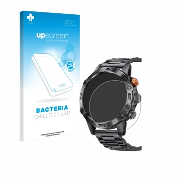 Face avant d’un emballage produit avec le logo de la marque upscreen. À côté, l’appareil DekeFit MT43PRO 1.53