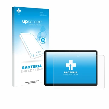 Face avant d’un emballage produit avec le logo de la marque upscreen. À côté, l’appareil Chuwi Hi10 X1 est représenté avec la 