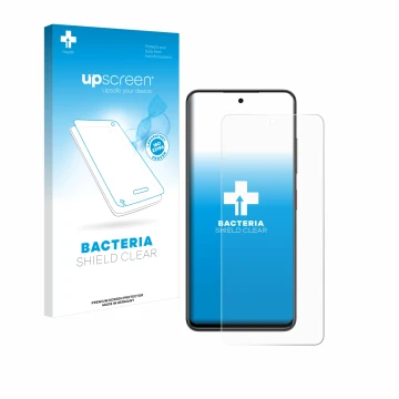 Face avant d’un emballage produit avec le logo de la marque upscreen. À côté, l’appareil Nubia Focus 5G est représenté avec la