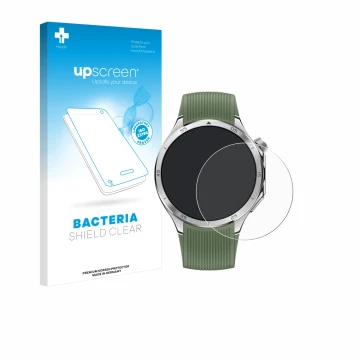 Face avant d’un emballage produit avec le logo de la marque upscreen. À côté, l’appareil OnePlus Watch 3 est représenté avec l