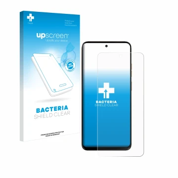 Face avant d’un emballage produit avec le logo de la marque upscreen. À côté, l’appareil Motorola Moto G15 est représenté avec