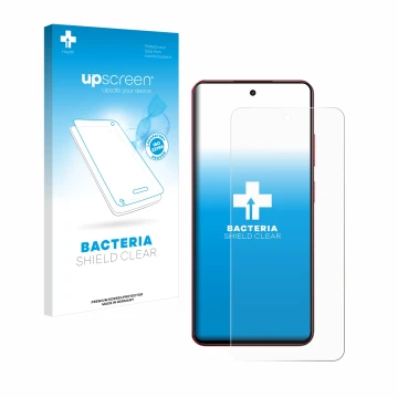 Face avant d’un emballage produit avec le logo de la marque upscreen. À côté, l’appareil realme 14x est représenté avec la pro