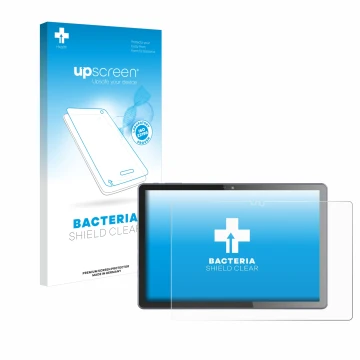 Face avant d’un emballage produit avec le logo de la marque upscreen. À côté, l’appareil VALE V10E-LTE est représenté avec la 