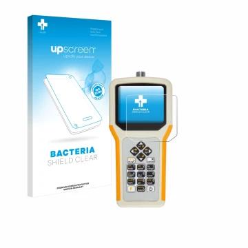 Face avant d’un emballage produit avec le logo de la marque upscreen. À côté, l’appareil RigExpert AA-55 Zoom est représenté a