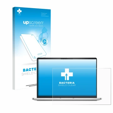 Face avant d’un emballage produit avec le logo de la marque upscreen. À côté, l’appareil Dell Pro 16 Plus PB16250 est représen