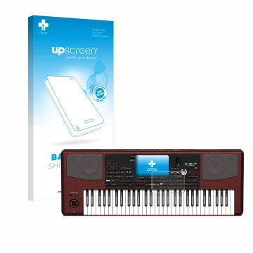 Face avant d’un emballage produit avec le logo de la marque upscreen. À côté, l’appareil KORG Pa700 est représenté avec la pro