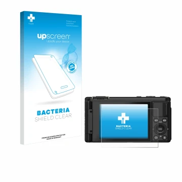 Face avant d’un emballage produit avec le logo de la marque upscreen. À côté, l’appareil Yashica City 200 est représenté avec 