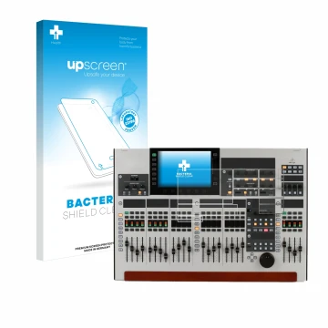 Face avant d’un emballage produit avec le logo de la marque upscreen. À côté, l’appareil Behringer Wing (Ensemble composé de 1
