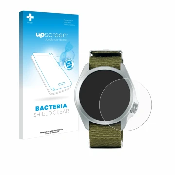 Face avant d’un emballage produit avec le logo de la marque upscreen. À côté, l’appareil Seiko 5 Sports SBSA055 est représenté