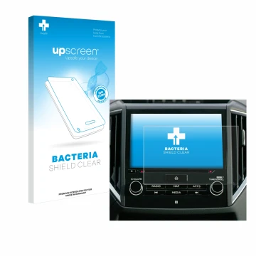 Face avant d’un emballage produit avec le logo de la marque upscreen. À côté, l’appareil Subaru Forester 2022-2024 8