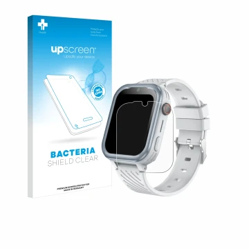 Face avant d’un emballage produit avec le logo de la marque upscreen. À côté, l’appareil DDIOYIUR Smartwatch est représenté av