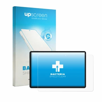 Face avant d’un emballage produit avec le logo de la marque upscreen. À côté, l’appareil Teclast P50 AI est représenté avec la