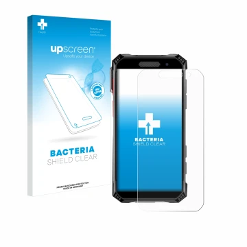Face avant d’un emballage produit avec le logo de la marque upscreen. À côté, l’appareil Soyes S10 Max est représenté avec la 
