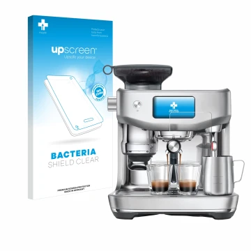 Face avant d’un emballage produit avec le logo de la marque upscreen. À côté, l’appareil Sage the Oracle Jet est représenté av