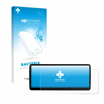 Face avant d’un emballage produit avec le logo de la marque upscreen. À côté, l’appareil Xtrons QLB22X3UNL 12,3