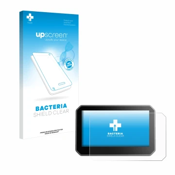 Face avant d’un emballage produit avec le logo de la marque upscreen. À côté, l’appareil Elegoo Centauri Carbon 4,3