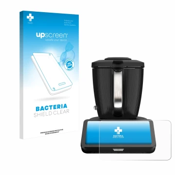 Face avant d’un emballage produit avec le logo de la marque upscreen. À côté, l’appareil Vorwerk Thermomix TM7 est représenté 