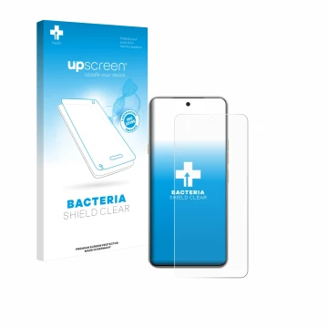 Face avant d’un emballage produit avec le logo de la marque upscreen. À côté, l’appareil Tecno Camon 40 Premier est représenté