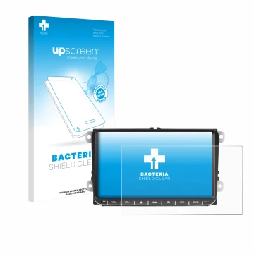 Face avant d’un emballage produit avec le logo de la marque upscreen. À côté, l’appareil Essgoo AR9002 est représenté avec la 