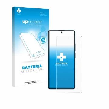 Face avant d’un emballage produit avec le logo de la marque upscreen. À côté, l’appareil Xiaomi Redmi Note 14S est représenté 