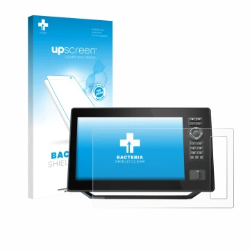 Face avant d’un emballage produit avec le logo de la marque upscreen. À côté, l’appareil Humminbird Xplore 10 est représenté a