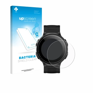Face avant d’un emballage produit avec le logo de la marque upscreen. À côté, l’appareil Kiprun GPS 500 Coros est représenté a