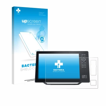 Face avant d’un emballage produit avec le logo de la marque upscreen. À côté, l’appareil Humminbird Xplore 12 est représenté a