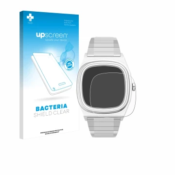 Face avant d’un emballage produit avec le logo de la marque upscreen. À côté, l’appareil Timex Reissue 1983 E est représenté a