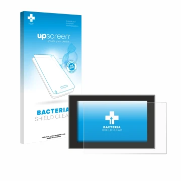 Face avant d’un emballage produit avec le logo de la marque upscreen. À côté, l’appareil Dacia Duster 3 2025 est représenté av