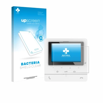Face avant d’un emballage produit avec le logo de la marque upscreen. À côté, l’appareil Biticino 344672 est représenté avec l