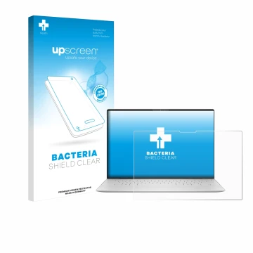 Face avant d’un emballage produit avec le logo de la marque upscreen. À côté, l’appareil Dell XPS 13 9350 2024 est représenté 