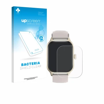 Face avant d’un emballage produit avec le logo de la marque upscreen. À côté, l’appareil LAOYABB QS07 2.01