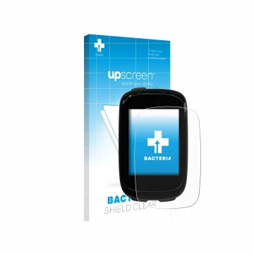 Face avant d’un emballage produit avec le logo de la marque upscreen. À côté, l’appareil Decathlon Van Rysel GPS 500 est repré
