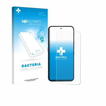 Face avant d’un emballage produit avec le logo de la marque upscreen. À côté, l’appareil Oukitel WP200 Pro est représenté avec