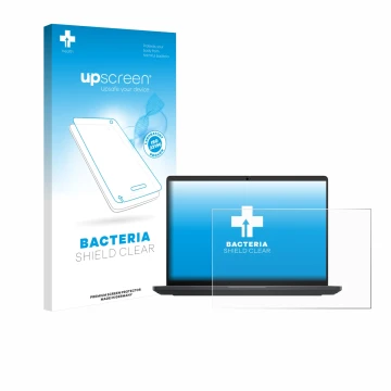 Face avant d’un emballage produit avec le logo de la marque upscreen. À côté, l’appareil Dell Pro Max 16 est représenté avec l