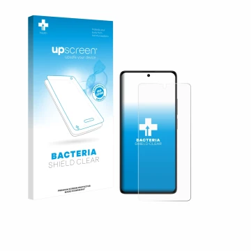 Face avant d’un emballage produit avec le logo de la marque upscreen. À côté, l’appareil Xiaomi Poco M6 Pro 4G est représenté 