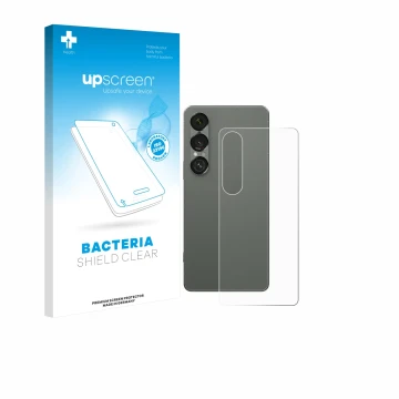 Face avant d’un emballage produit avec le logo de la marque upscreen. À côté, l’appareil Sony Xperia 1 VII (Arrière) est repré