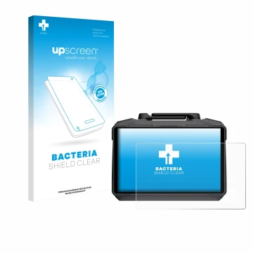 Face avant d’un emballage produit avec le logo de la marque upscreen. À côté, l’appareil DJI RC Pro 2 est représenté avec la p