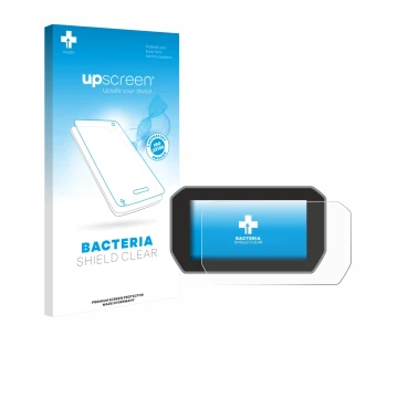 Face avant d’un emballage produit avec le logo de la marque upscreen. À côté, l’appareil Ducati V4 Rally (2024) est représenté