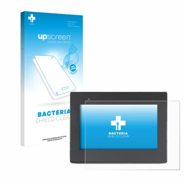 Face avant d’un emballage produit avec le logo de la marque upscreen. À côté, l’appareil Weintek cMT2078x est représenté avec 