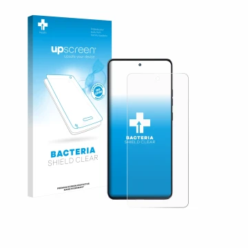 Face avant d’un emballage produit avec le logo de la marque upscreen. À côté, l’appareil Motorola Moto G86 est représenté avec