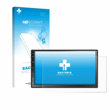 Face avant d’un emballage produit avec le logo de la marque upscreen. À côté, l’appareil Atoto A5LG2B7T 7