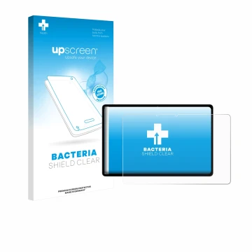 Face avant d’un emballage produit avec le logo de la marque upscreen. À côté, l’appareil Oppo Pad SE est représenté avec la pr