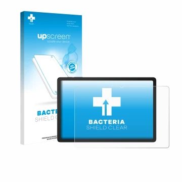 Face avant d’un emballage produit avec le logo de la marque upscreen. À côté, l’appareil Doogee Tab G6 Plus est représenté ave