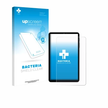 Face avant d’un emballage produit avec le logo de la marque upscreen. À côté, l’appareil Alldocube iPlay 70 mini Pro est repré