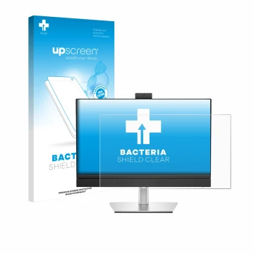 Face avant d’un emballage produit avec le logo de la marque upscreen. À côté, l’appareil Dell Pro 24 All-in-One PC est représe